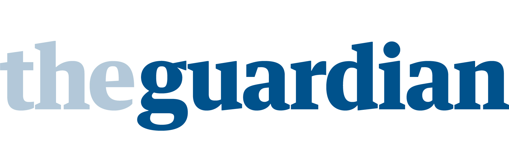 The Guardian logo in blue text.