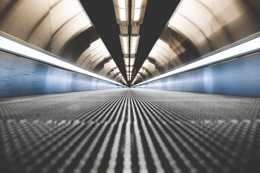 An empty train station.