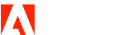 The word Adobe in white text in a grey rectangle next to an A in a red square.