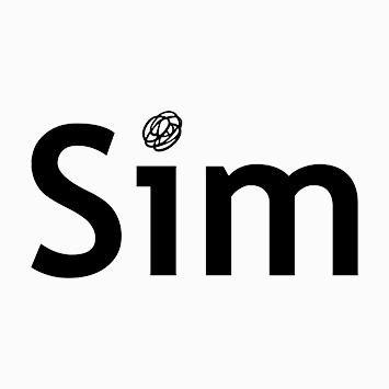 The word sim in black text.