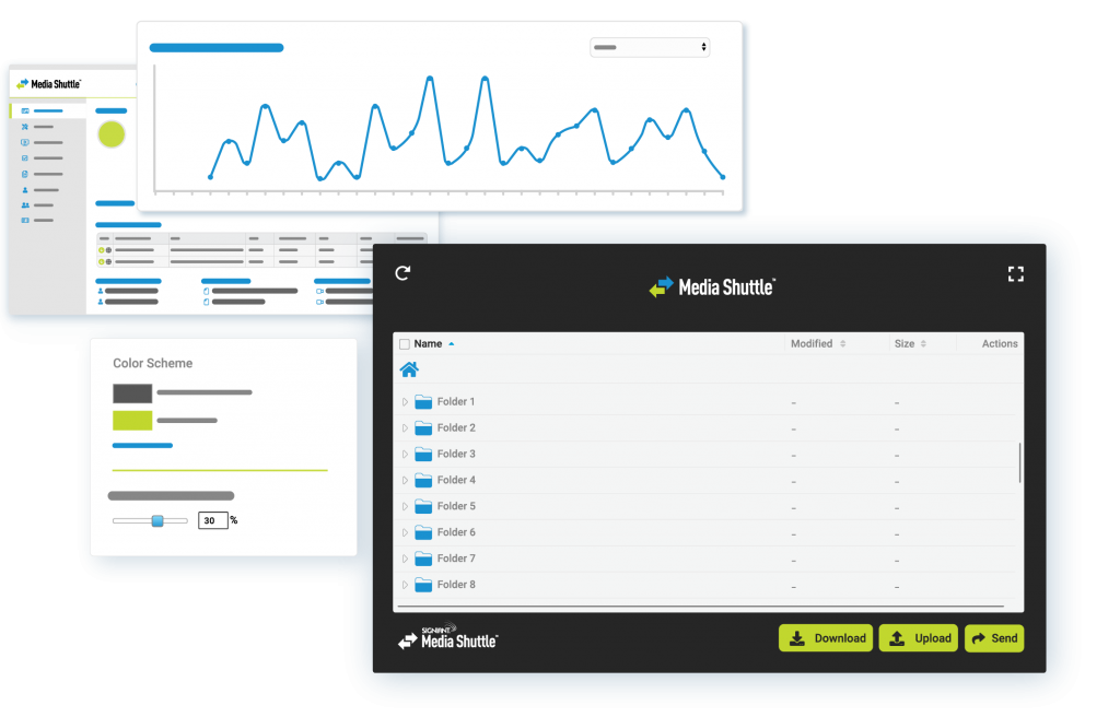 Media shuttle product screenshots