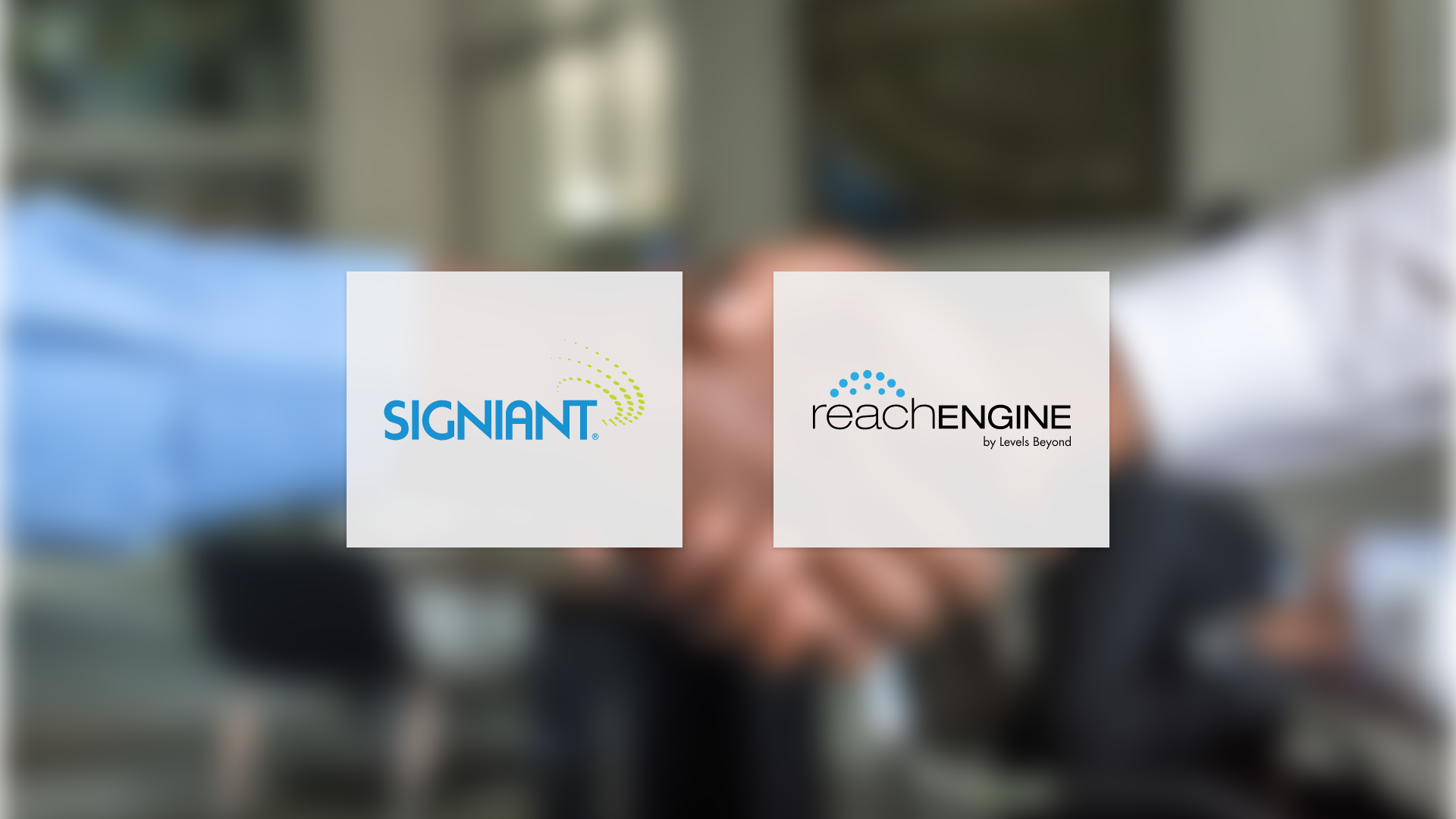 The Signiant logo next to the Reach Engine logo.