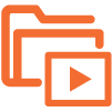 Orange video folder icon