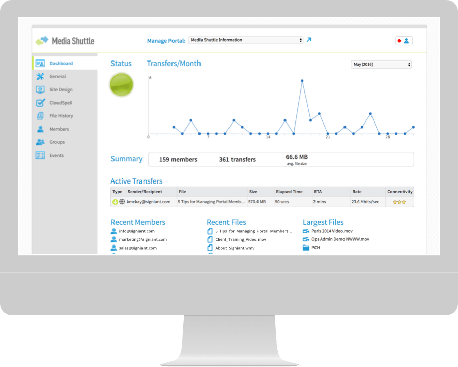 Media Shuttle Admin Dashboard