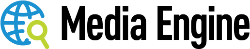 Black Media Engine logo with white background